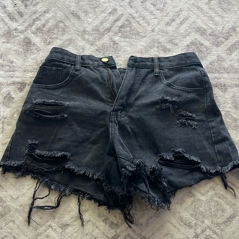 Small black high rise Jean shorts from SHEIN